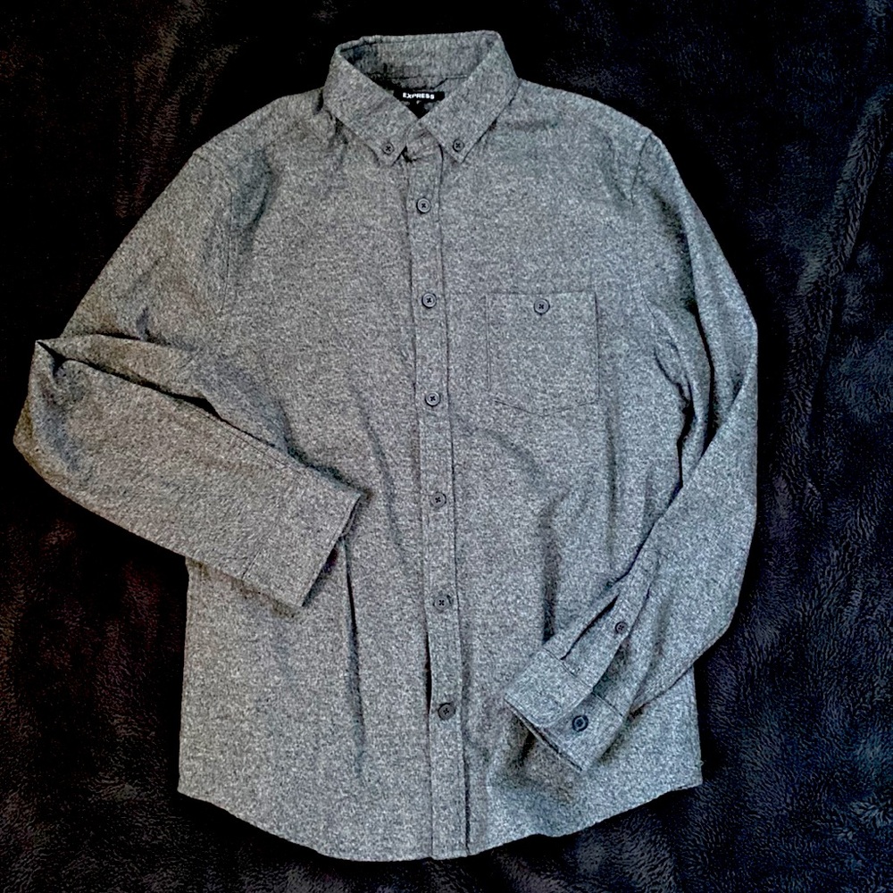 Express Grey Button-down